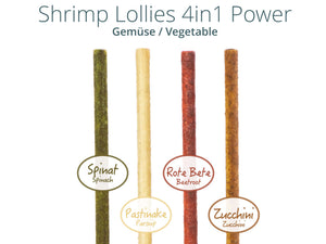 Shrimp Lollies GEMÜSE mit Spinat und Rote Bete
