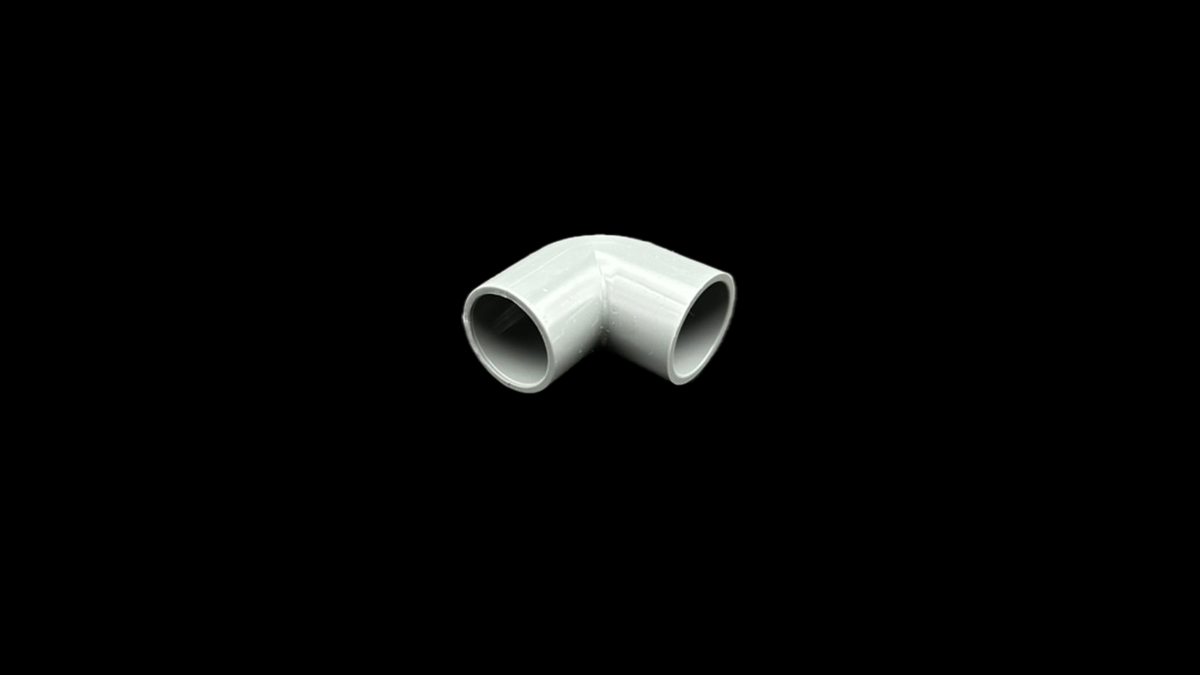 PVC-Winkel, 90° Winkel, Klebemuffe, Rohrverbindung, Aquaristik Zubehör, Rohrinstallation, PVC-Rohre, Aquaristik, Rohrsysteme, Grau, Langlebig