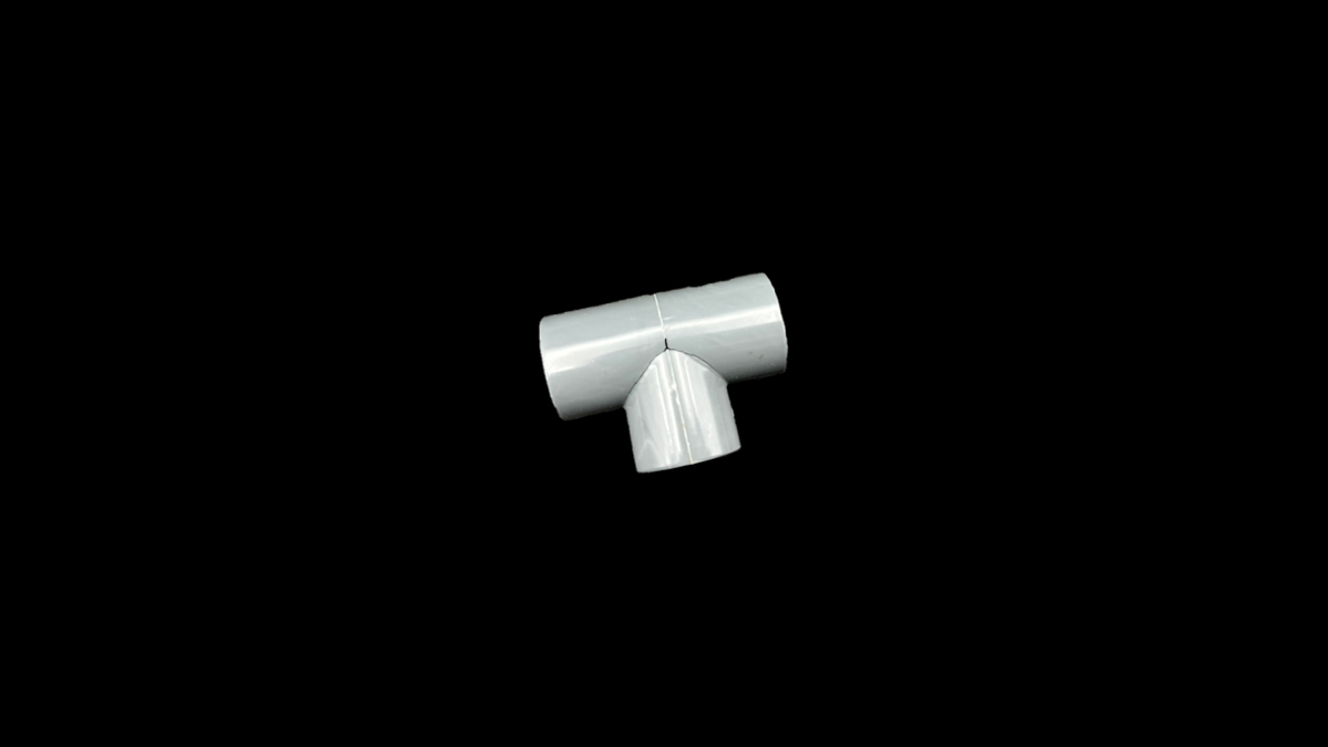 PVC-U T-Stück 90° 3x Klebemuffe Grau 25mm
