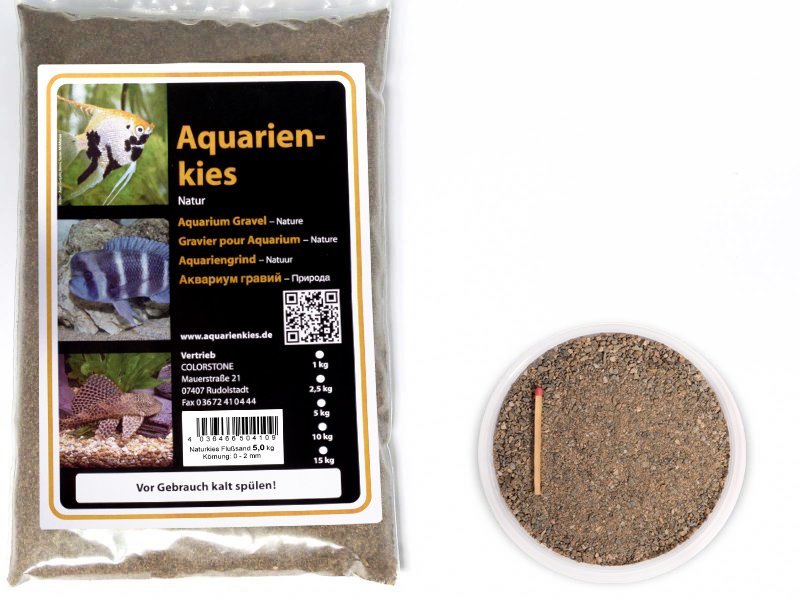 Aquarienkies - Flusssand dunkel Körnung 0-2 mm - 5kg - GarnelenTv-Shop
Flusssand dunkel 0-2 mm für Aquarien und Bachläufe
