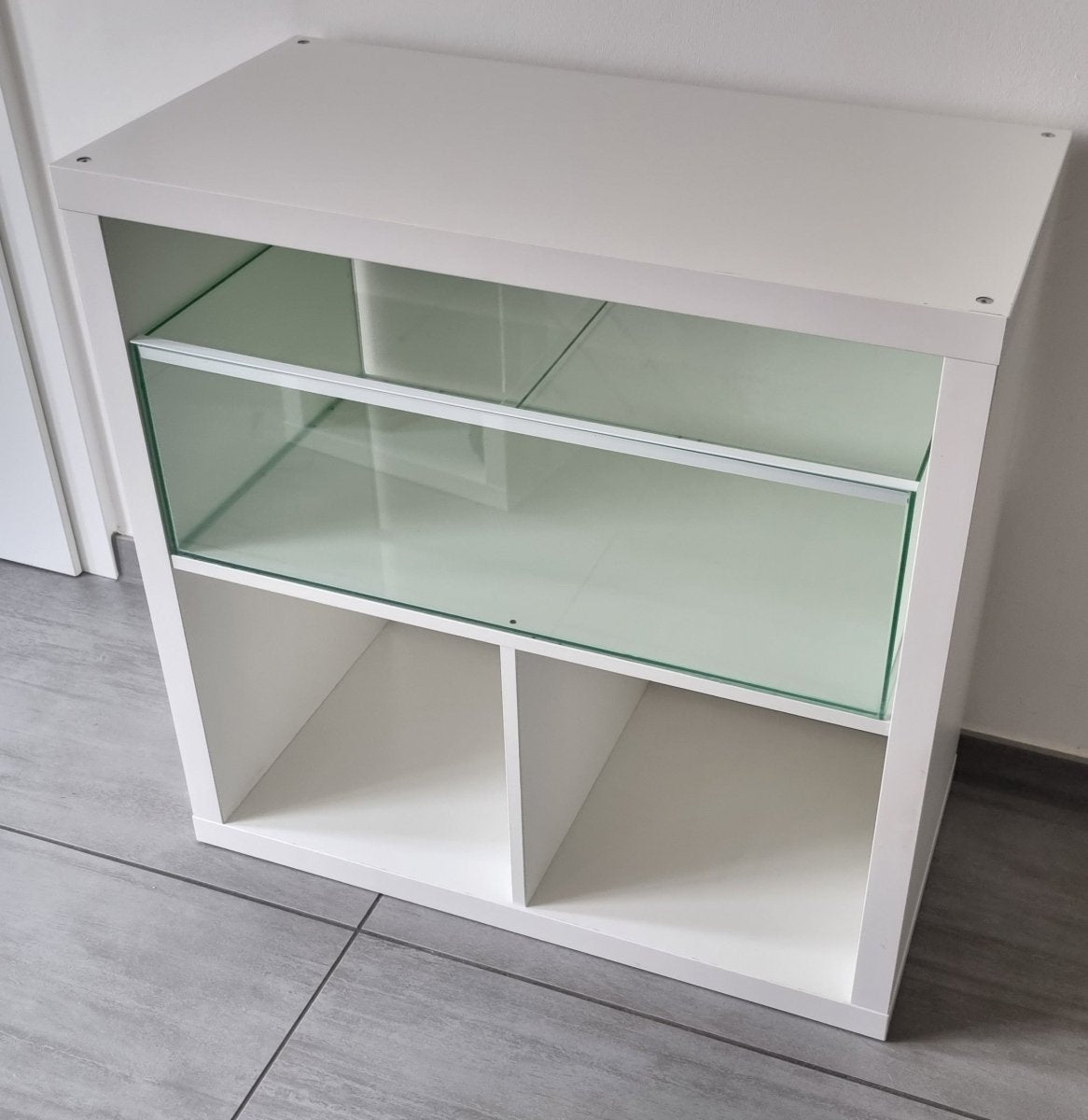 Aquarium 68x38x22cm (LxTxH) 57l für IKEA Kallax - GarnelenTv-Shop
57L Glas-Aquarium für IKEA Kallax Regal

57l Aquarium für IKEA Kallax Doppelfach

