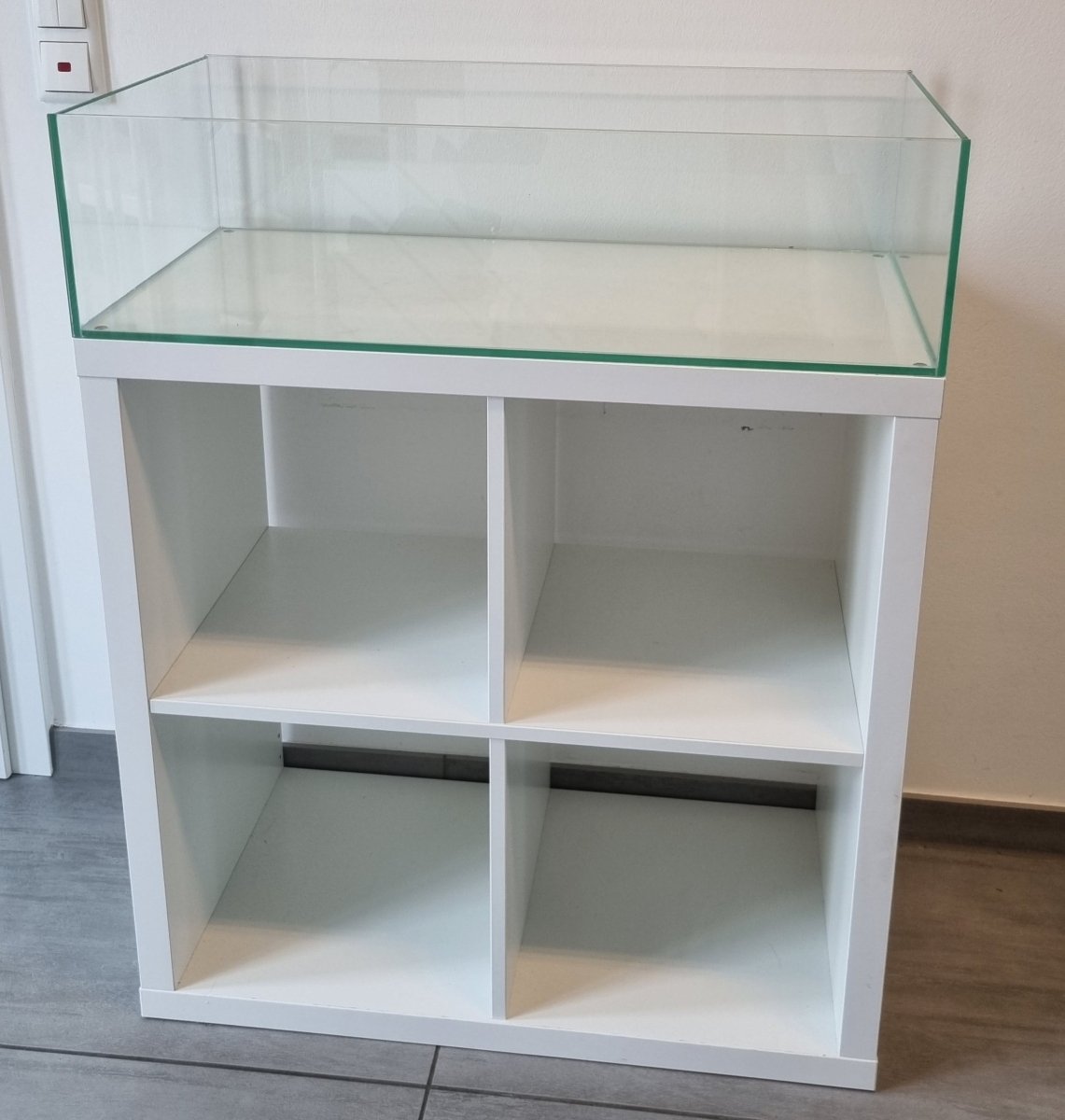 Glasaquarium 60l mit klarer Silikonnaht

