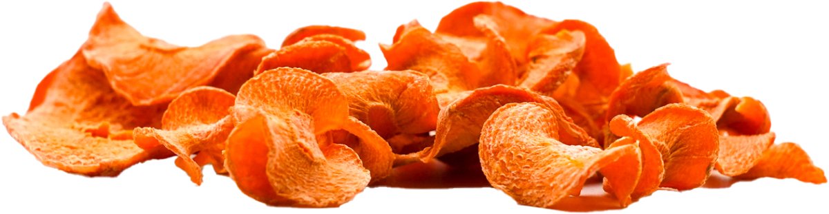 Getrocknete Karotten Chips für gesunde Garnelen