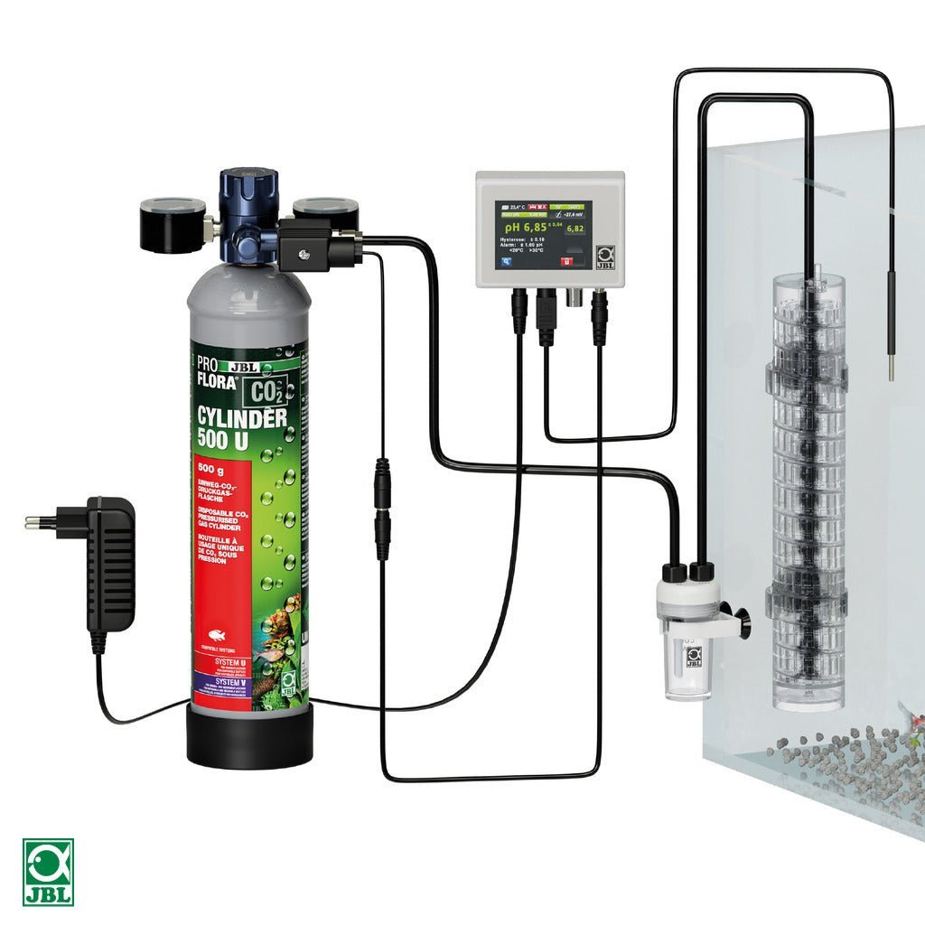 Blasenzähler und CO2-Reaktor im JBL Set U