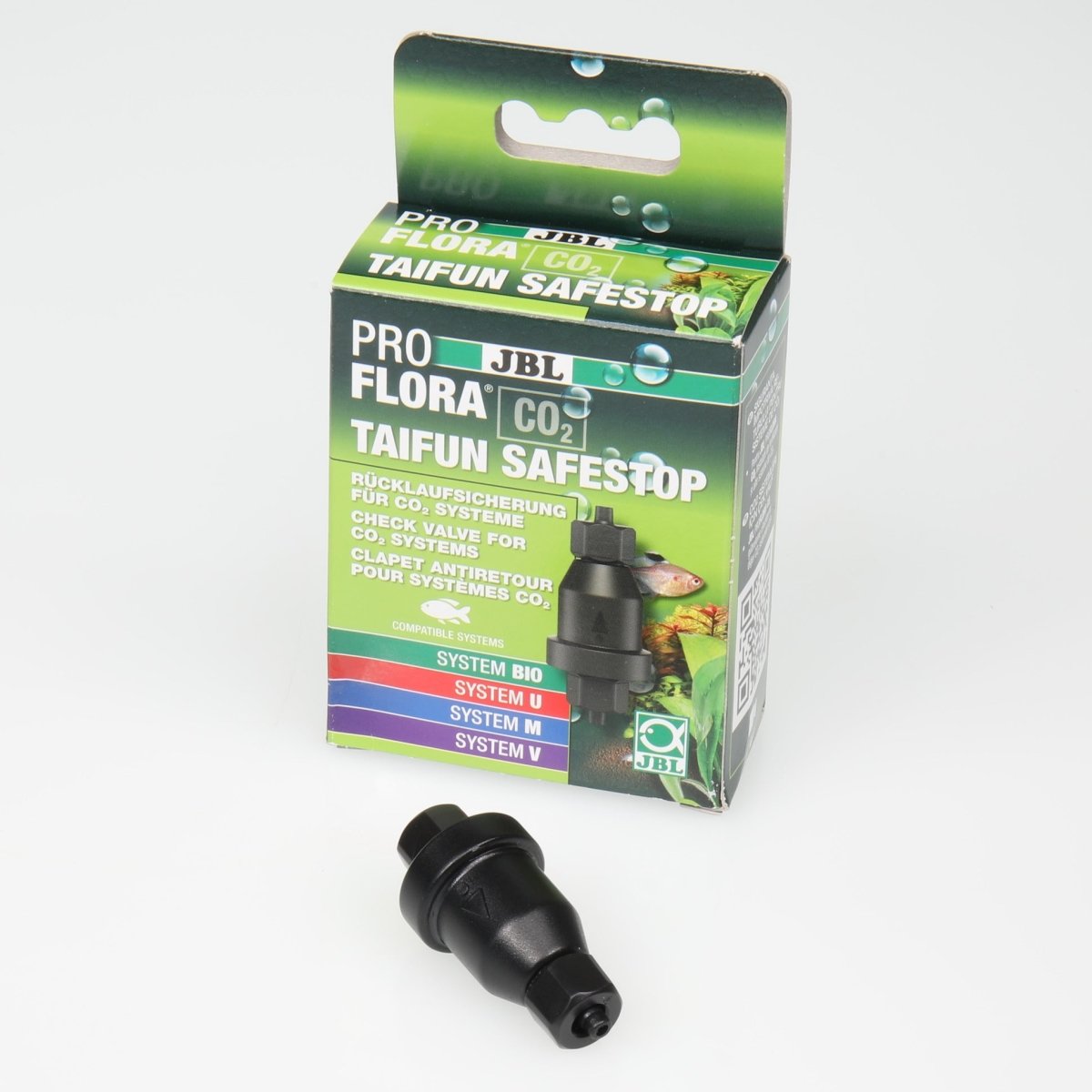 Kompakte CO2 Sicherung JBL SAFESTOP für Aquarientechnik