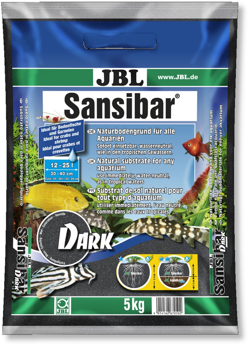 JBL Sansibar Dark schwarzer Bodengrund für Aquarien