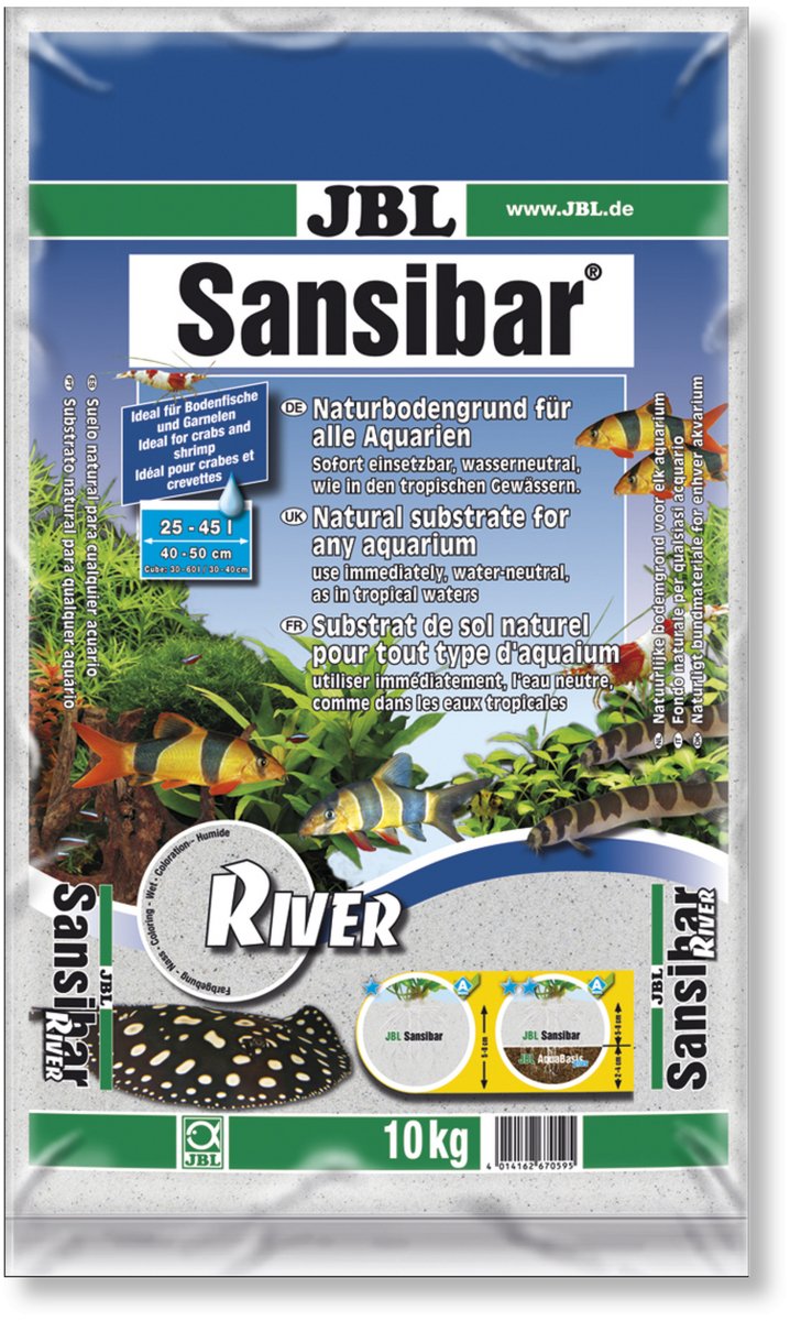 JBL Sansibar River - Feiner Bodengrund für Aquarien mit schwarzen Steinchen