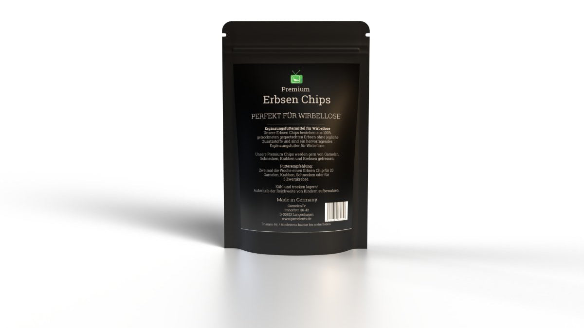 chips aufbewahren Premium Erbsen Chips 25 g für Garnelen und Schnecken